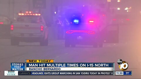 Man struck by multiple vehicles on I-15 in Rancho Bernardo area