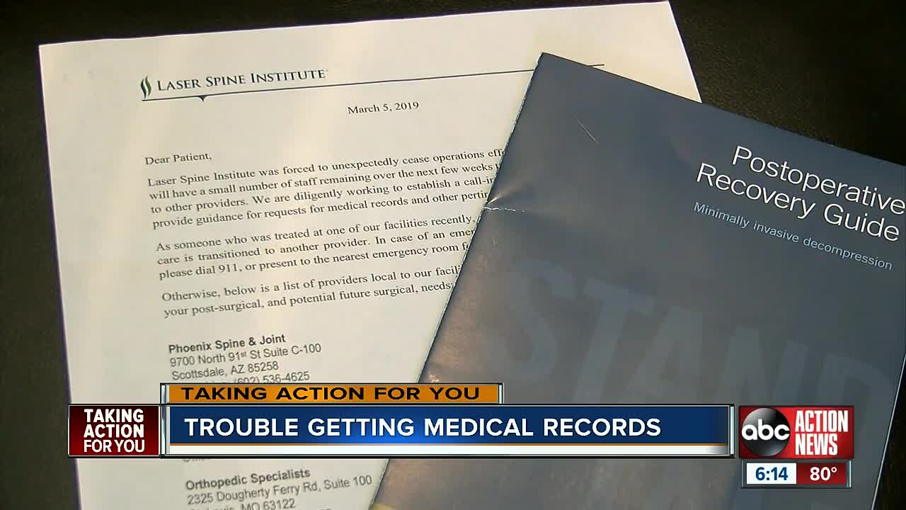 Fla. woman fighting to get records from Laser Spine Institute