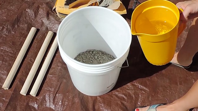 She poured some concrete into a painter's bucket and made something amazing