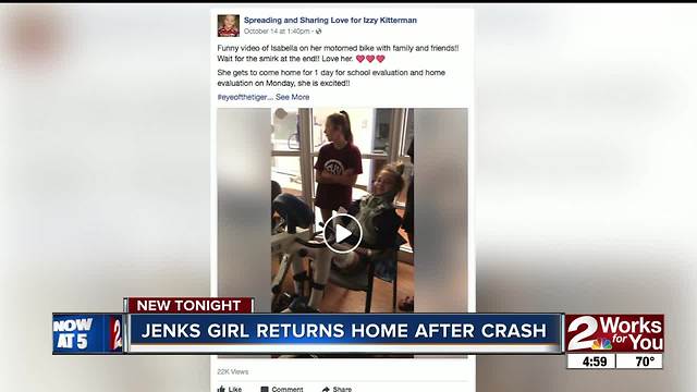 Crash victim Izzy Kitterman returns to Jenks