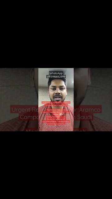 Aramco Company job in Saudi | MechanicalHelper job #gulfvacancy #shorts #virul #job