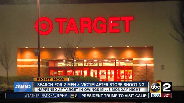 Reported shots fired in Target in Owings Mills