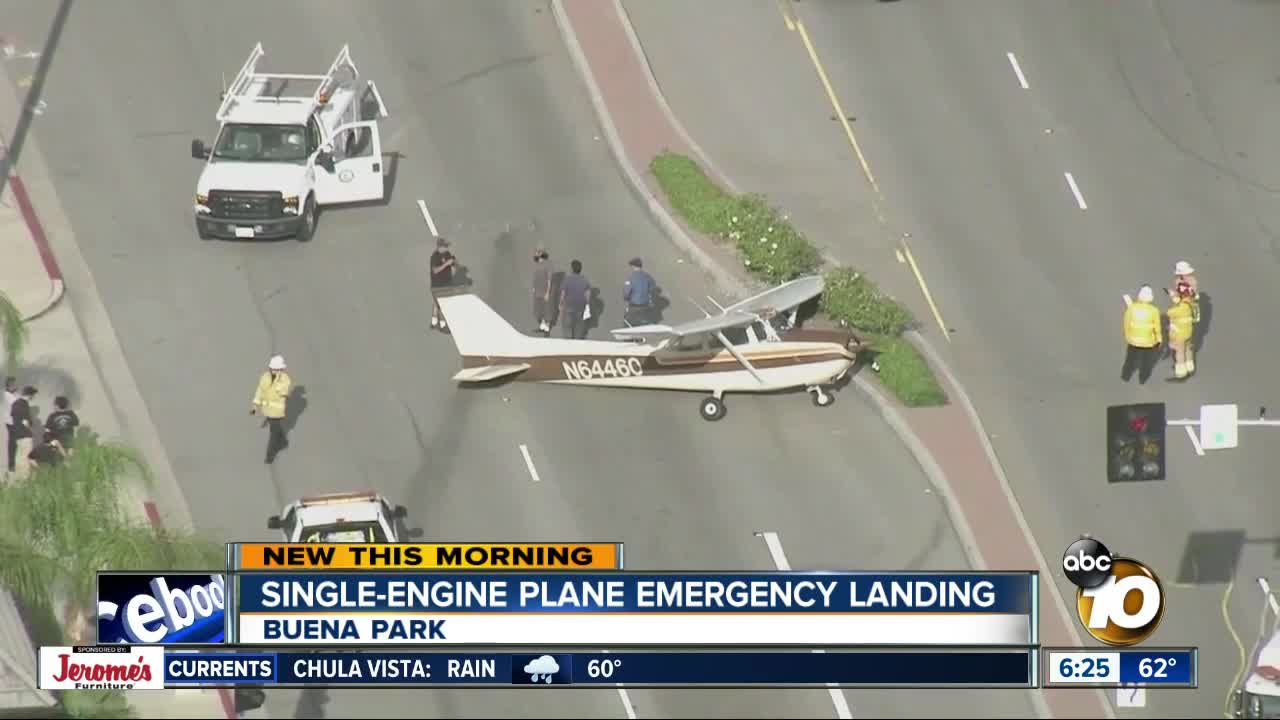 Small plane makes emergency landing on OC street