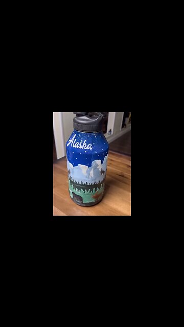 Water bottle scene using polymer clay @Artworkbycolleen