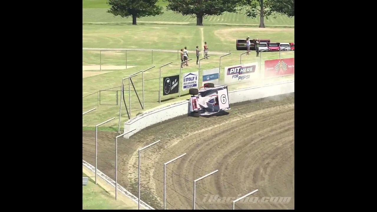 iRacing Dirt Modified Flips Our and Drives on the Wall! 🏁