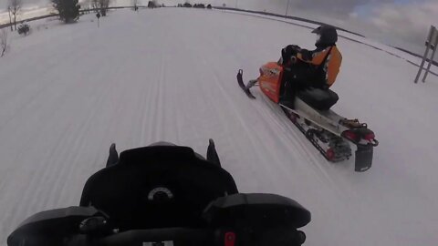 Snowmobile Trail Riding (Gaylord Michigan) Part 26