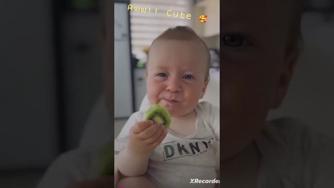 Hilarious Reaction of Cute Baby Trying to Eat. #cute #baby #reaction #funny #innocent