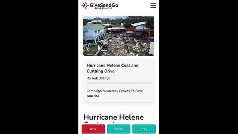 Today's Updates: Hurricane Helene Relief Plan -Convoy to Save America 10-8