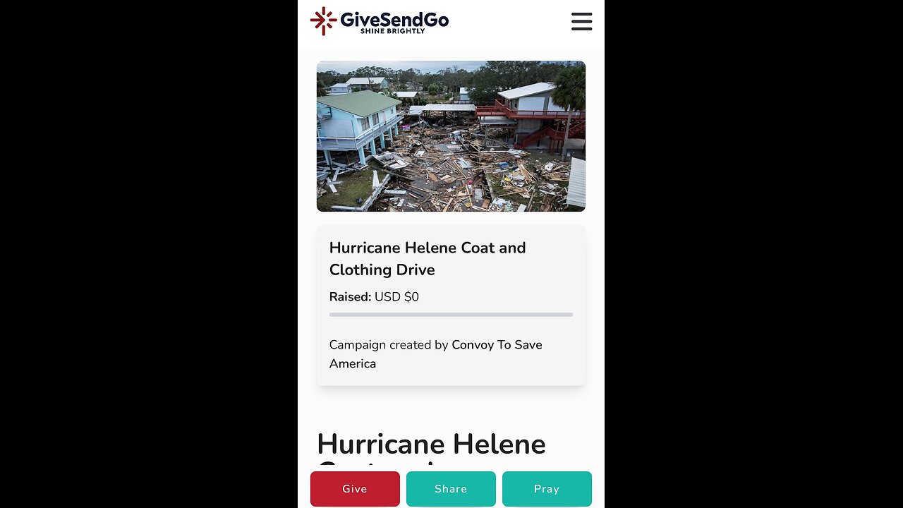 Today's Updates: Hurricane Helene Relief Plan -Convoy to Save America 10-8