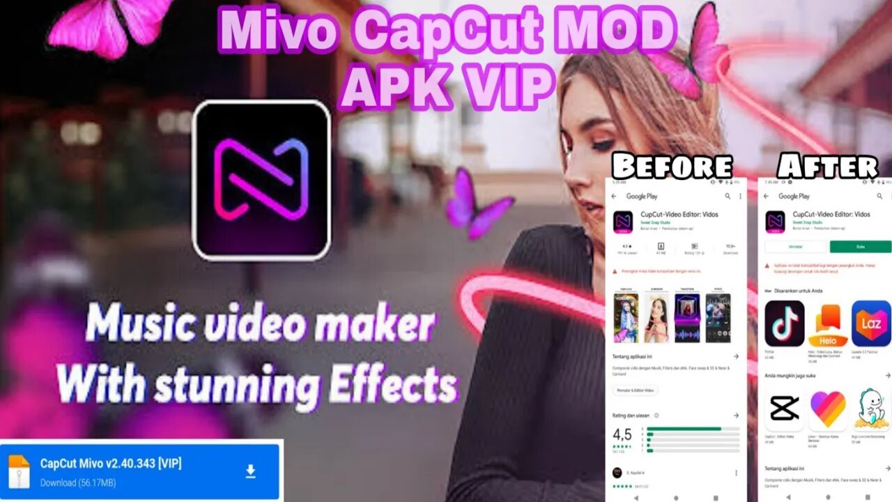 Dowmload Mivo CupCut Video Editor MOD APK VIP 2022