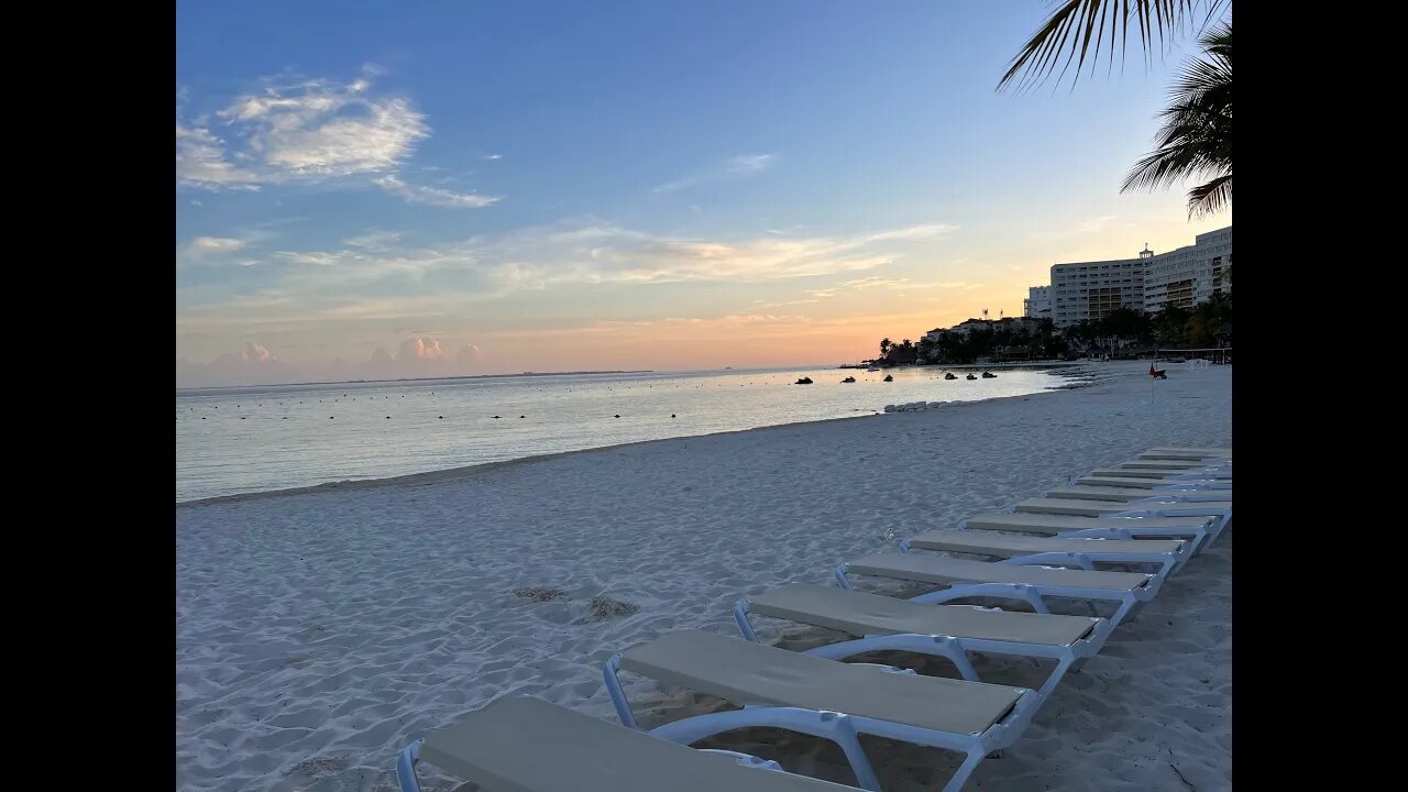 Beautiful Morning Waking Up Beach in Cancun, Mexico : 8 Hours of Blue Waters in 4K using Adobe Suite