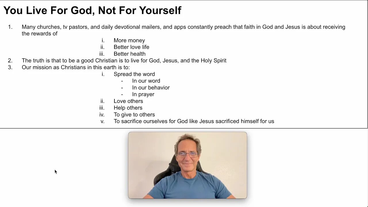 You Live For God, Not For Yourself
