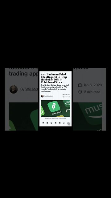 Crypto News Today | Sam Bankman-Fried Files Request to Keep Hold of $450M in Robinhood Stock |