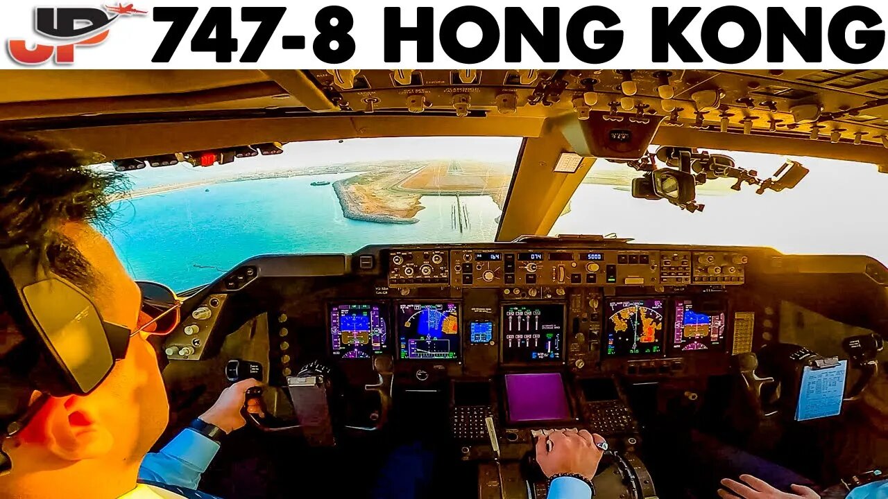 Boeing 747-8 Hong Kong Cockpit Flight | Silkway West