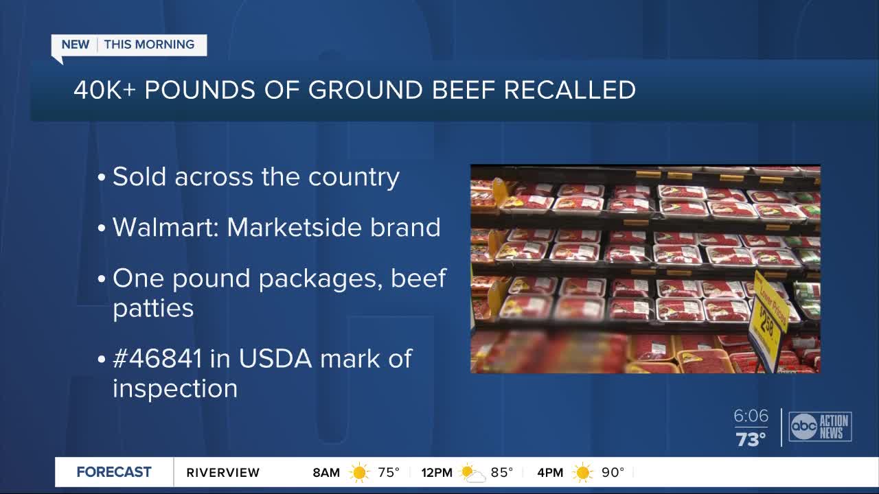Nearly 43,000 pounds of ground beef products sold nationwide, including at Walmart, recalled