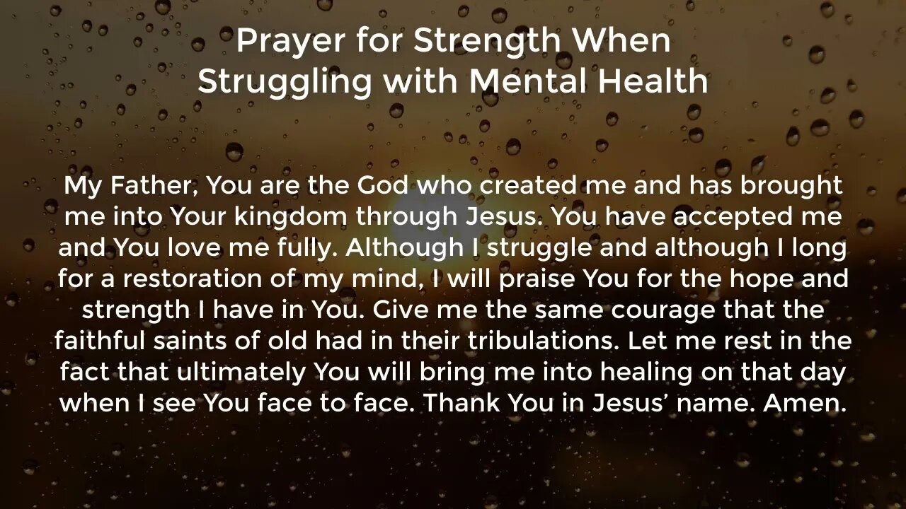 Prayer for Strength When Struggling with Mental Health