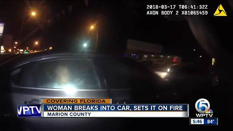 Florida woman breaks into car at dealership, gets trapped after setting fire