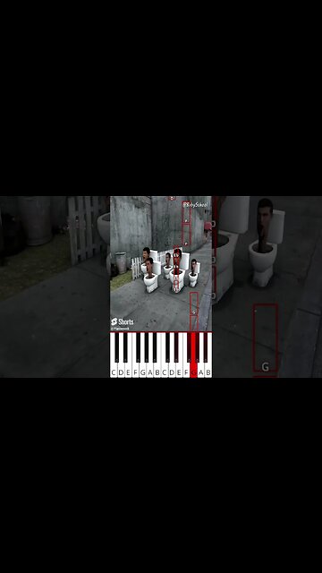 Speaker Head With Skibidi Toilet (@BabySchool.) - Octave Piano Tutorial