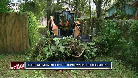 Tampa code enforcement asking homeowners to clear alleys