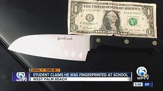 A knife was brought on a school campus. Police took a fingerprint of 12-year-olds