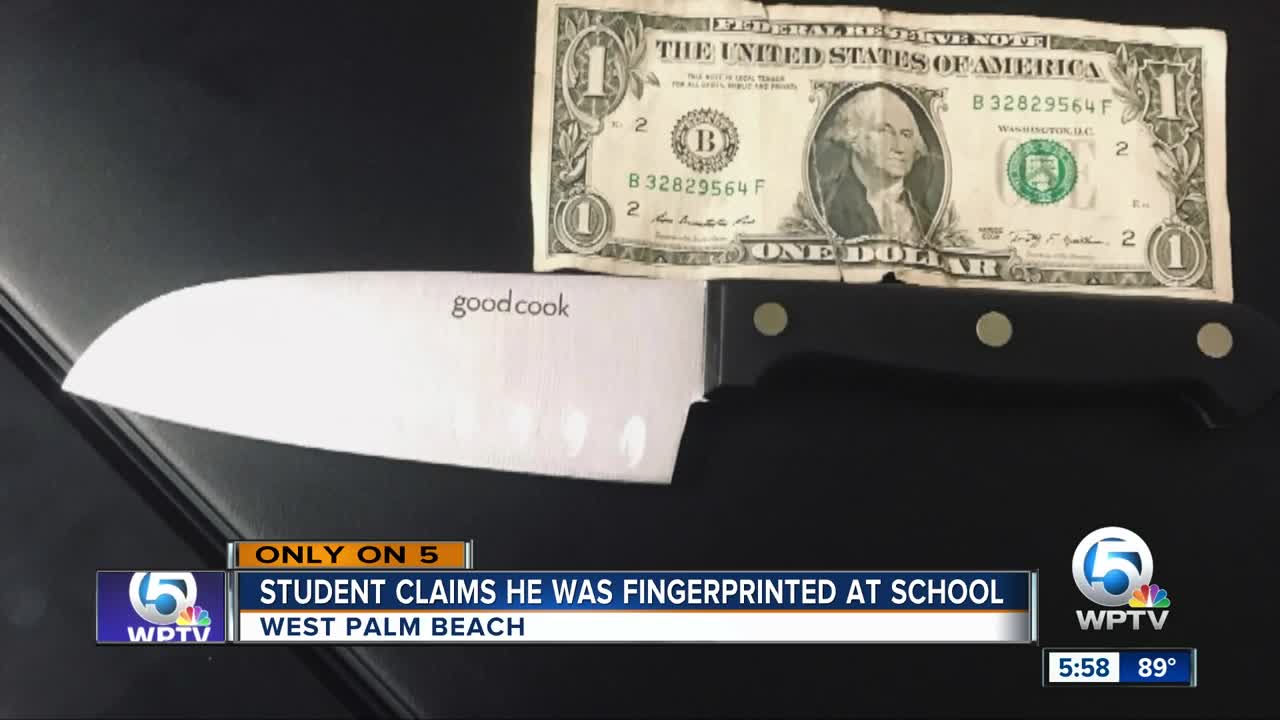 A knife was brought on a school campus. Police took a fingerprint of 12-year-olds