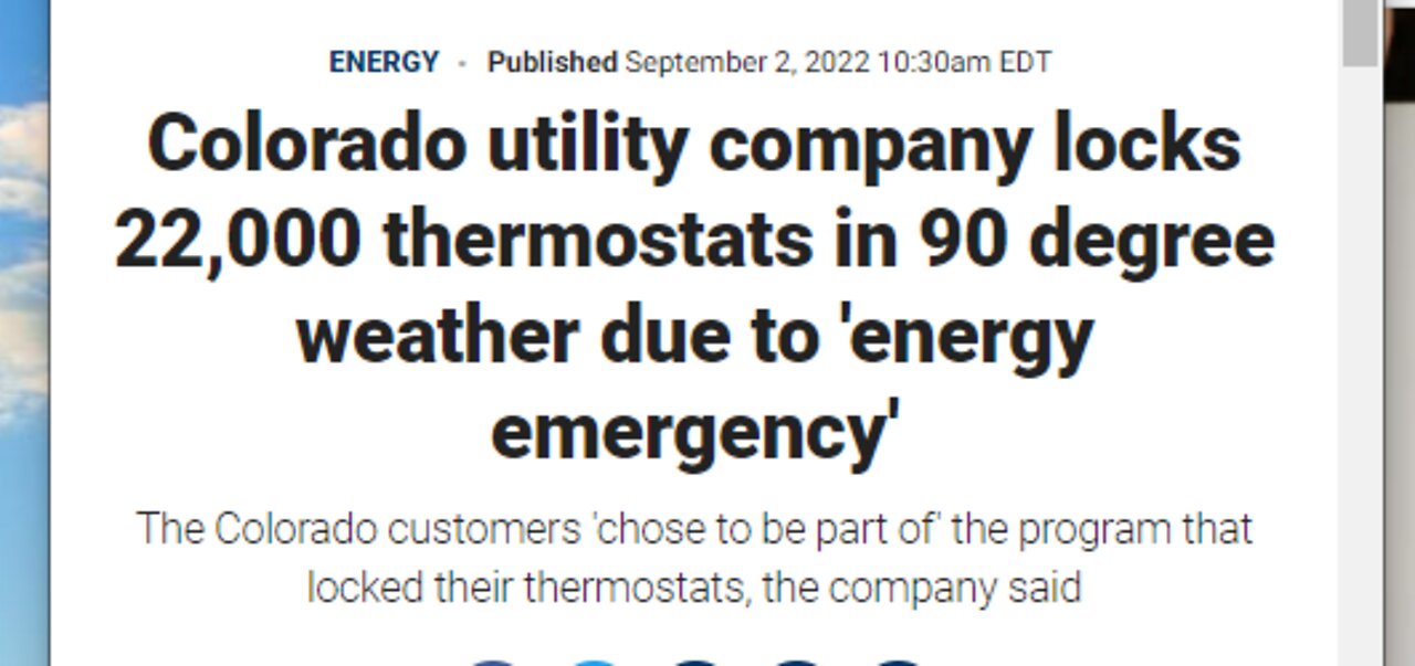 THINK YOU ARE KING OF YOUR CASTLE - THINK AGAIN - POWER COMPANIES TAKE CONTROL OF THERMOSTATS