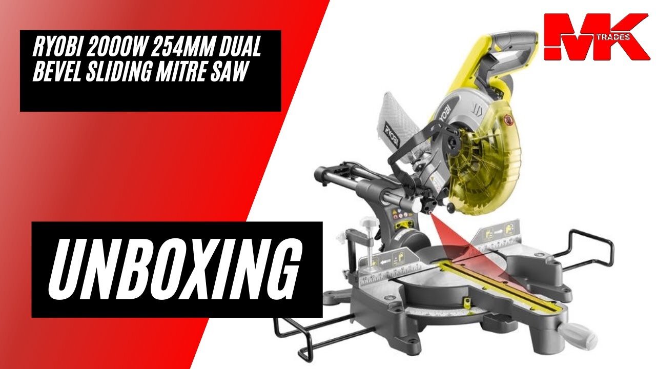 Ryobi 254mm Compound Mitre Saw Unboxing and initial setup