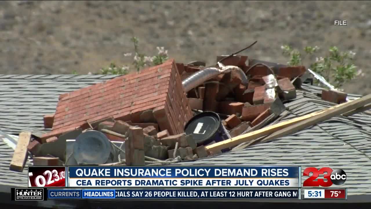 Demand for earthquake insurance increases in July