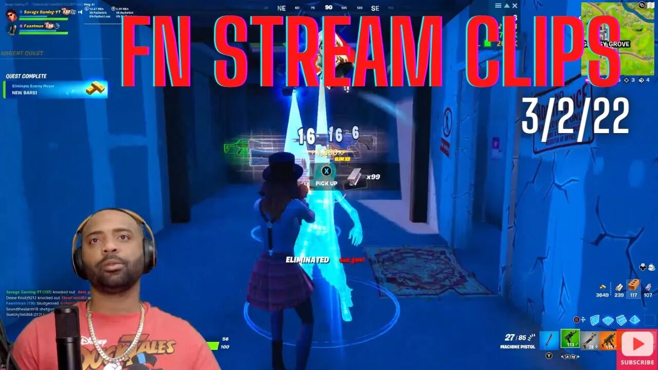 SAVAGE GAMING-YT [LIVE] FORTNITE Stream Clips 3/3/22