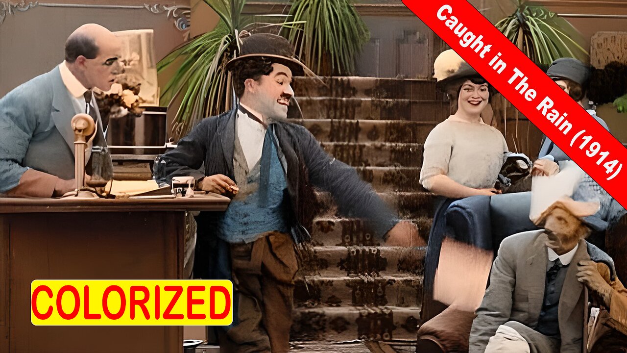 #CharlieChaplin - Caught in The Rain (1914) | Charlot y la sonámbula | Colorized Movie
