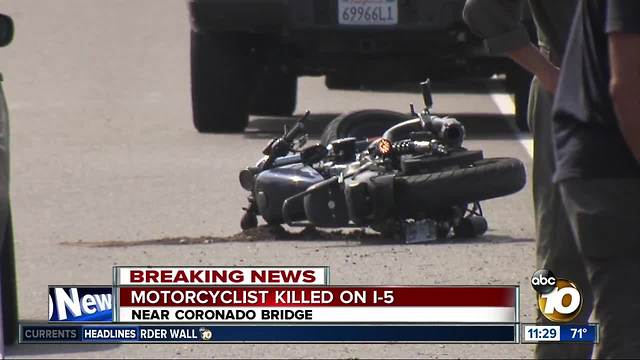 Motorcyclist killed in collision on I-5 near Coronado Bridge