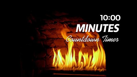 Warm Relaxing Room - Crackling Fire Sounds and Calming Jazz Piano - 10 Minutes Countdown Timer