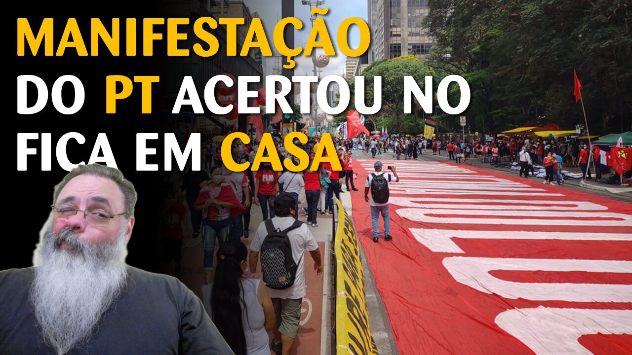 Minifestação esquerdista seguir regras da pandemia