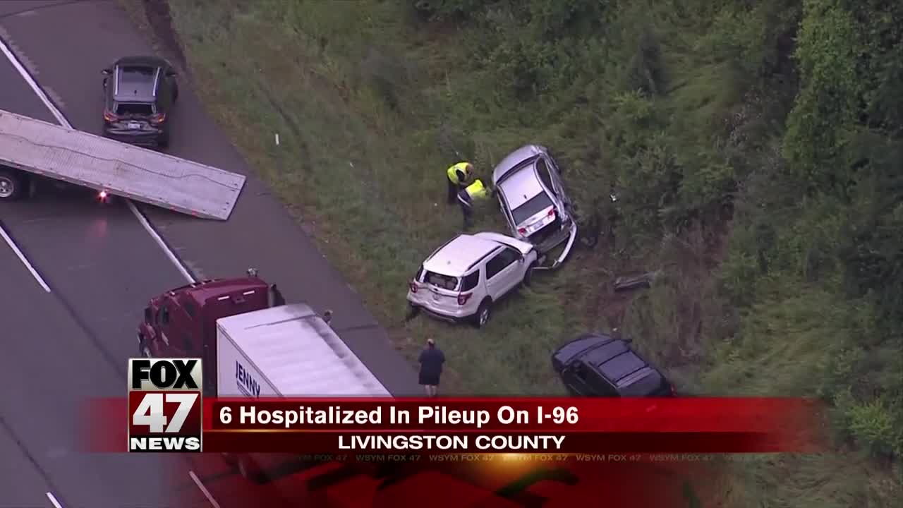 Several hospitalized in 30-car pileup on WB I-96 in Livingston County