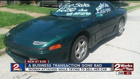 Woman attacked while trying to sell car