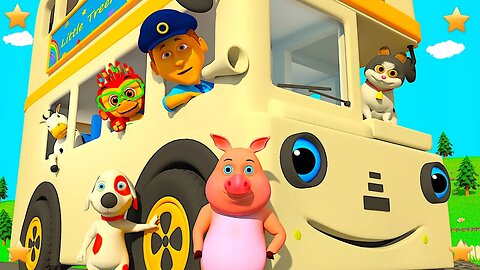 White Wheels On The Bus | Kindergarten Nursery Rhymes & Songs for Kids