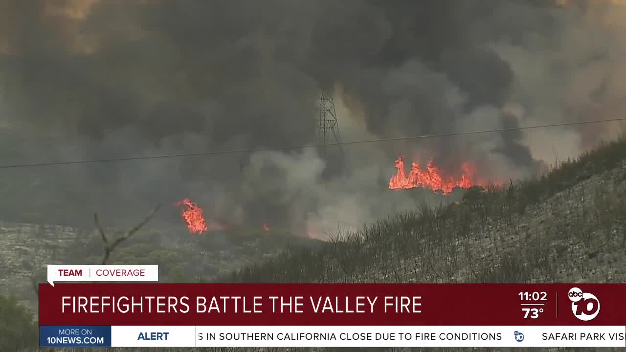 Firefighters battle the Valley Fire