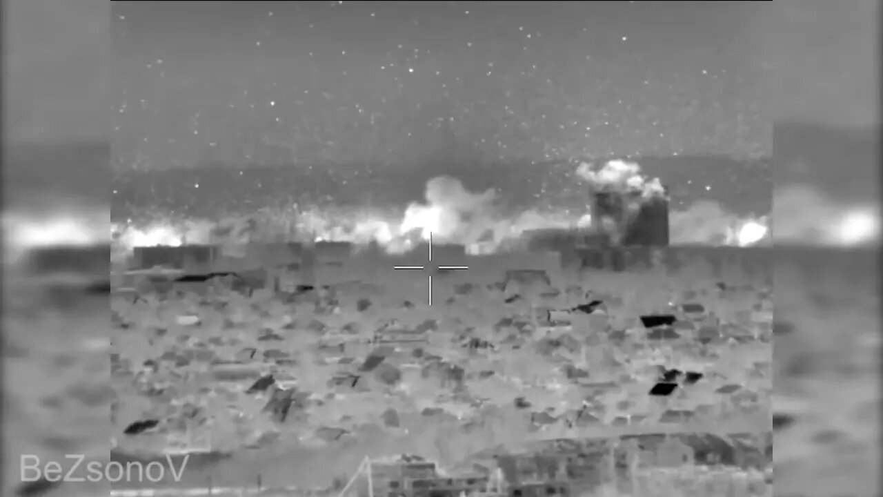 Positions of the Armed Forces of Ukraine being crushed by a MRLS strike during night
