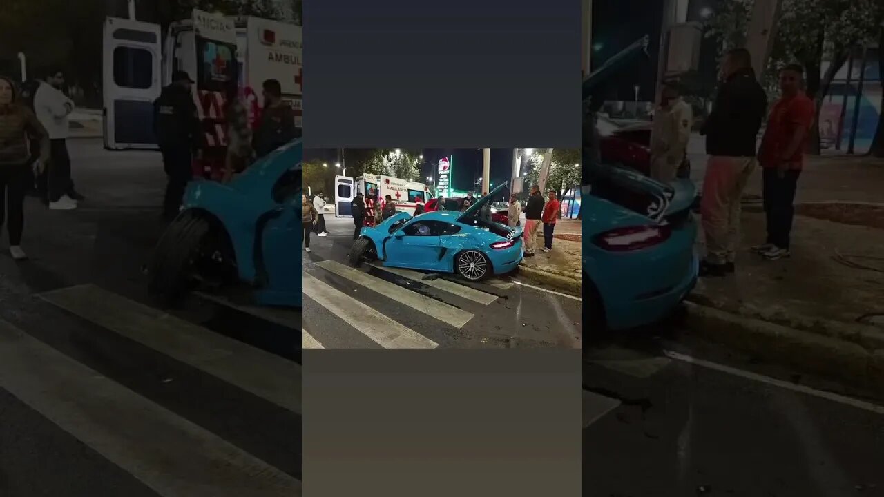 Crashed fast car