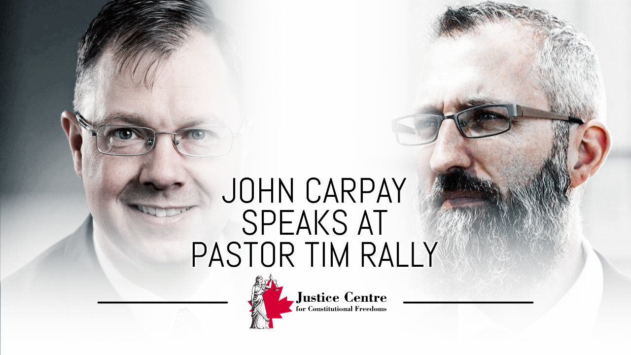 John Carpay speaks at Pastor Tim Rally, Calgary