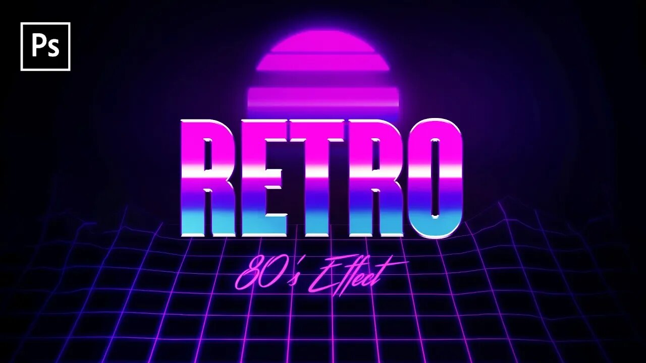 80's Retro Text Effect - Photoshop CC Tutorial (FREE TEMPLATE)