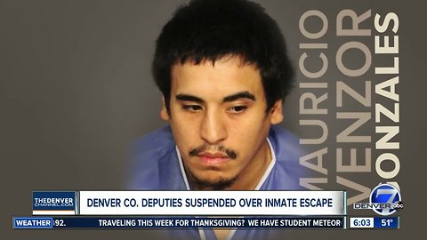 Two Denver sheriff's deputies suspended for failing to restrain inmate who escaped at Denver Health