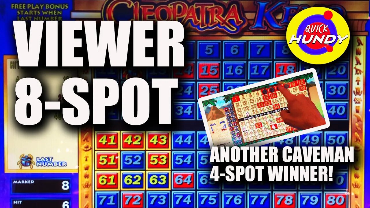 Viewer 8-Spot! Cleopatra KENO and Caveman KENO Wins! #KENONATION