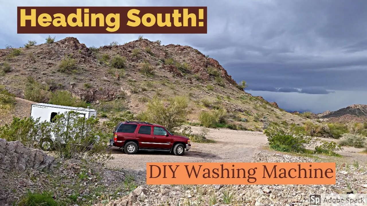 Cargo Trailer Camper Heading South - DIY Washing Machine