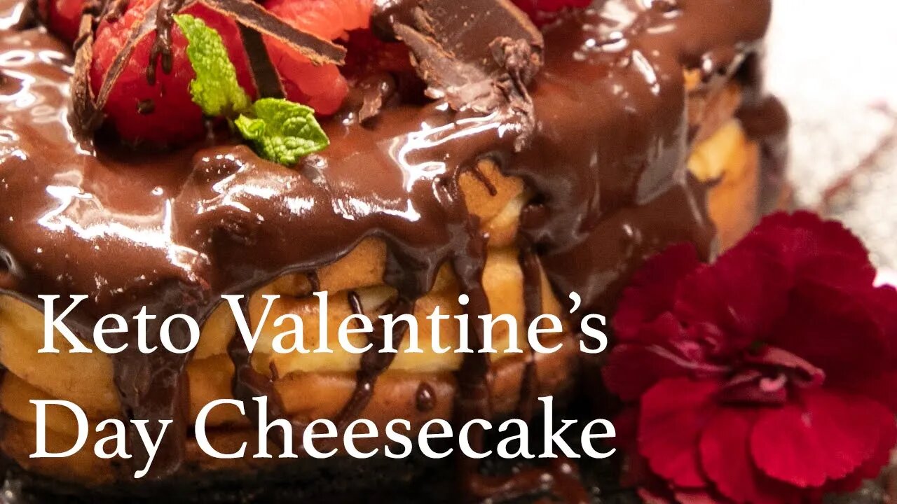 Keto Valentine's Day Cheesecake with Chocolate