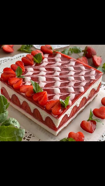 Тирамису с клубникой в виде торта 😍Авторский рецепт🍓