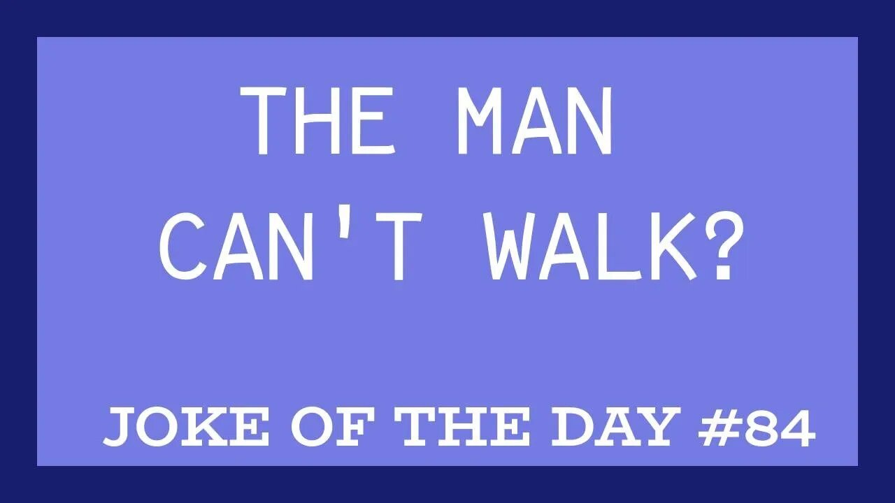 JOKE Of The Day #84 - Is The Man PARALYZED ?