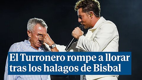 El Turronero rompe a llorar con David Bisbal en su concierto benéfico