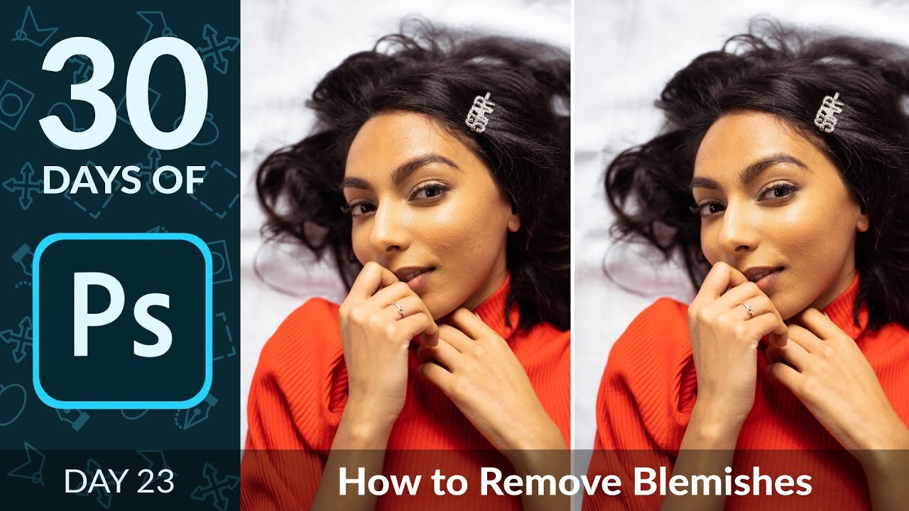 How to Remove Blemishes from a Portrait in Photoshop | Day 23