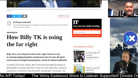 ​Billy Te Kahika's TK Tuesday on Bad News with Vinny Eastwood - 24 November 2020